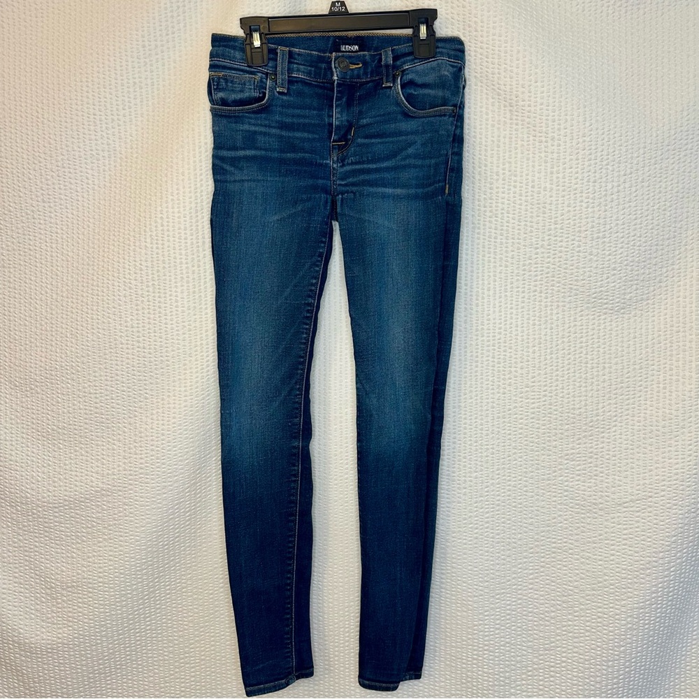 HUDSON Dark Blue Skinny Jeans Size 25 Stretch Denim Mid Rise Women’s Designer